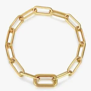 New?18k Gold Plated Paperclip Link Bracelet For Women
